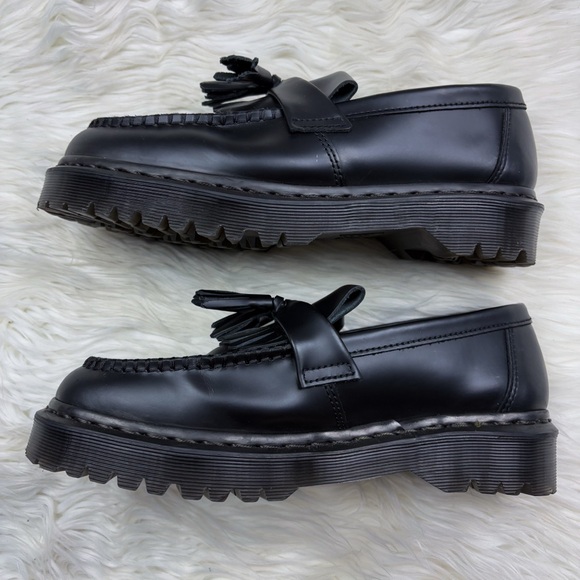 Dr. Martens Adrian Bex Smooth Leather Tassel Loafer Black Stitching Size 9 Women - Picture 5 of 10